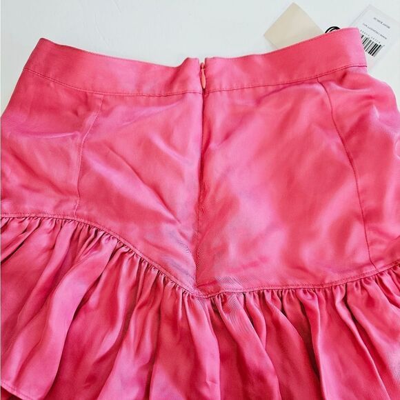 NWT Cinq a Sept Rowan Tiered Satin Ruffle Silky Midi Skirt in Primrose Pink 2 - Picture 5 of 10